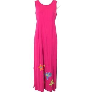 Susan Bristol Womens Petite Pink Cotton Knit Maxi Sleeveless Dress Cotton sz S